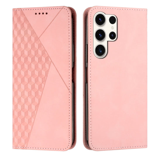 For Samsung Galaxy S25 Ultra 5G Diamond Splicing Skin Feel Magnetic Leather Phone Case(Rose Gold) - Galaxy S25 Ultra 5G Cases by buy2fix | Online Shopping UK | buy2fix