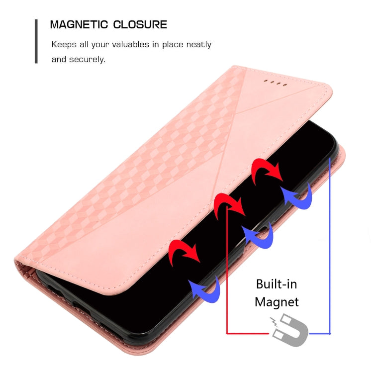 For Samsung Galaxy S25 / S24 5G Diamond Splicing Skin Feel Magnetic Leather Phone Case(Rose Gold) - Galaxy S25 5G Cases by buy2fix | Online Shopping UK | buy2fix