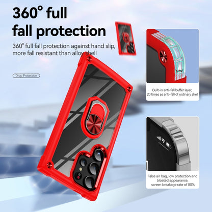 For Samsung Galaxy S25 Ultra 5G TPU + PC Lens Protection Phone Case with Ring Holder(Red) - Galaxy S25 Ultra 5G Cases by buy2fix | Online Shopping UK | buy2fix