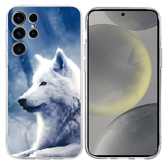 For Samsung Galaxy S25 Ultra 5G Colorful Painting Pattern TPU Phone Case(White Wolf) - Galaxy S25 Ultra 5G Cases by buy2fix | Online Shopping UK | buy2fix