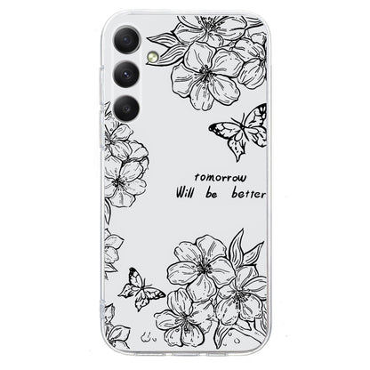 For Samsung Galaxy S25 5G Colorful Painting Pattern TPU Phone Case(Butterfly Flower) - Galaxy S25 5G Cases by buy2fix | Online Shopping UK | buy2fix