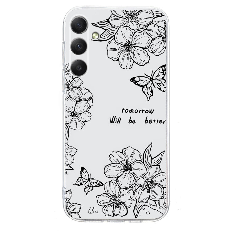 For Samsung Galaxy S25 FE 5G Colorful Painting Pattern TPU Phone Case(Butterfly Flower) - Galaxy S25 5G Cases by buy2fix | Online Shopping UK | buy2fix