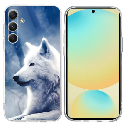 For Samsung Galaxy S25 FE 5G Colorful Painting Pattern TPU Phone Case(White Wolf) - Galaxy Phone Cases by buy2fix | Online Shopping UK | buy2fix