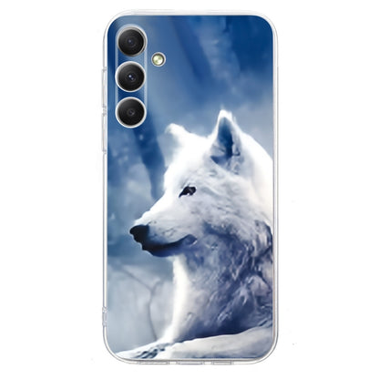 For Samsung Galaxy S25 FE 5G Colorful Painting Pattern TPU Phone Case(White Wolf) - Galaxy Phone Cases by buy2fix | Online Shopping UK | buy2fix