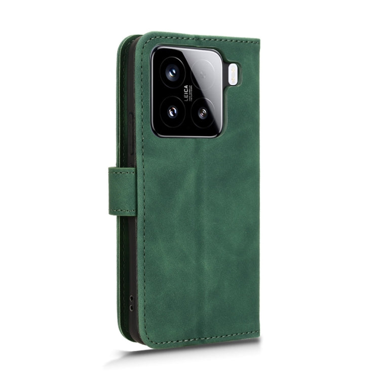 For Xiaomi 15 Skin Feel Magnetic Flip Leather Phone Case(Green) - Xiaomi Cases by buy2fix | Online Shopping UK | buy2fix