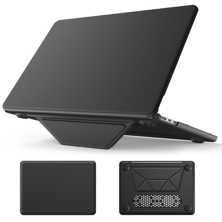 For MacBook Air 13.6 inch A3113 / A2681 Business Magnetic Holder PC + PU Laptop Protective Case(Black) - MacBook Air Cases by buy2fix | Online Shopping UK | buy2fix