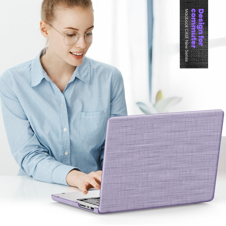 For MacBook Air 13.6 inch A3113 / A2681 Fabric Magnetic Holder Laptop Protective Case(Purple) - MacBook Air Cases by buy2fix | Online Shopping UK | buy2fix