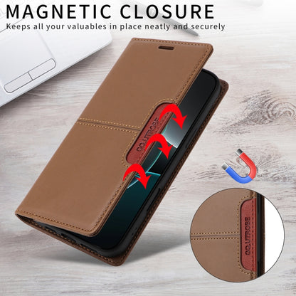 For iPhone 16 Pro Max GQUTROBE G01 RFID Anti-theft Leather Phone Case(Brown) - iPhone 16 Pro Max Cases by GQUTROBE | Online Shopping UK | buy2fix