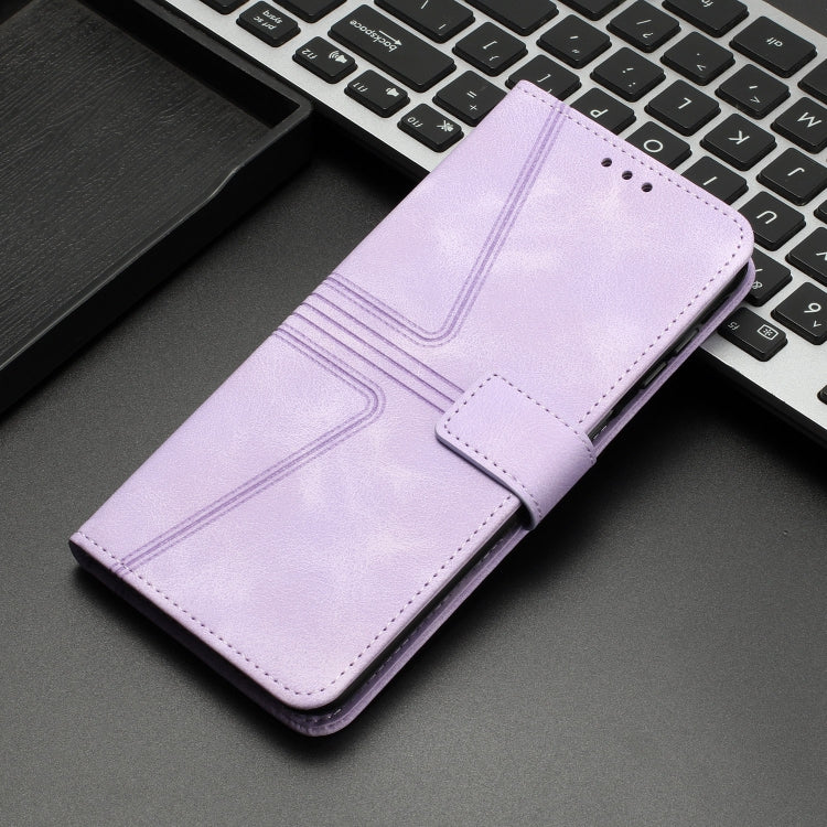 For Samsung Galaxy S25 Ultra 5G Triangle Solid Color Leather Phone Case(Purple) - Galaxy S25 Ultra 5G Cases by buy2fix | Online Shopping UK | buy2fix