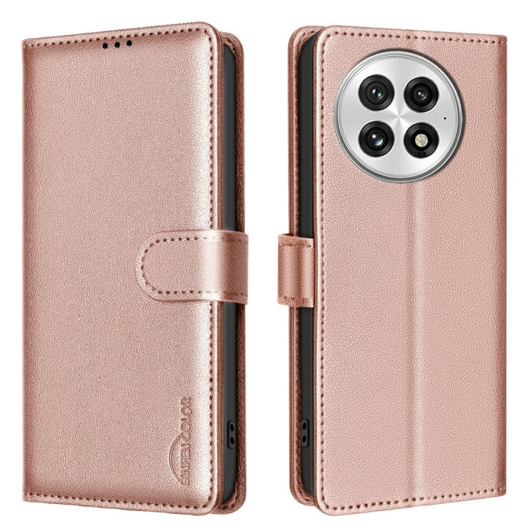 For OnePlus 13 Litchi Texture RFID Anti-theft Leather Phone Case(Gold) - OnePlus Cases by buy2fix | Online Shopping UK | buy2fix