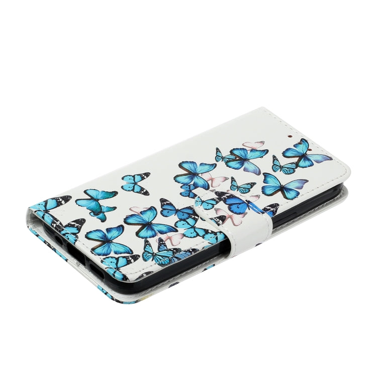 For OnePlus 13 Colored Drawing Marble Pattern Leather Phone Case(Little Blue Butterflies) - OnePlus Cases by buy2fix | Online Shopping UK | buy2fix