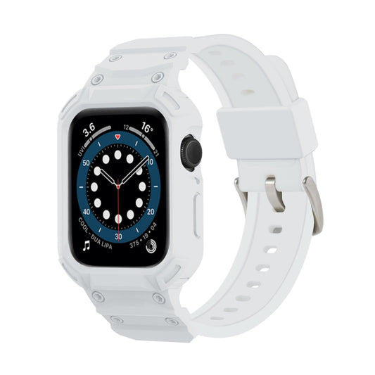 For Apple Watch Series 10 46mm Armor TPU Case Integrated Watch Band(White) - Watch Cases by buy2fix | Online Shopping UK | buy2fix