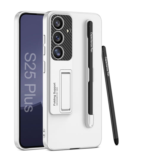 For Samsung Galaxy S25 5G GKK Ultra-thin Holder Phone Case with Pen Slots & Stylus Pen(Silver) - Galaxy S25 5G Cases by GKK | Online Shopping UK | buy2fix