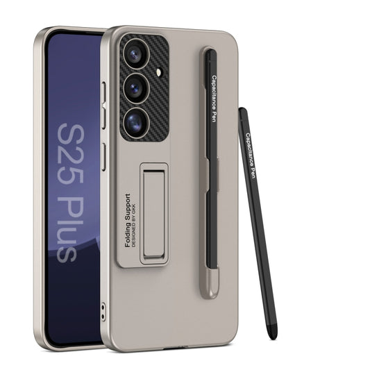 For Samsung Galaxy S25+ 5G GKK Ultra-thin Holder Phone Case with Pen Slots & Stylus Pen(Titanium Gray) - Galaxy S25+ 5G Cases by GKK | Online Shopping UK | buy2fix