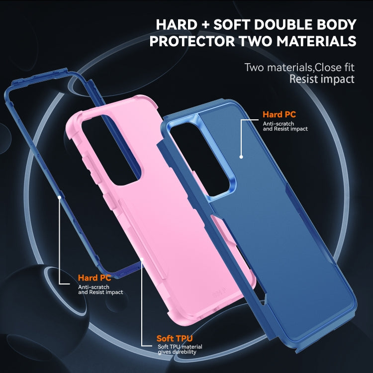 For Samsung Galaxy S25+ 5G TPU + PC Shockproof Protective Phone Case(Royal Blue + Pink) - Galaxy S25+ 5G Cases by buy2fix | Online Shopping UK | buy2fix