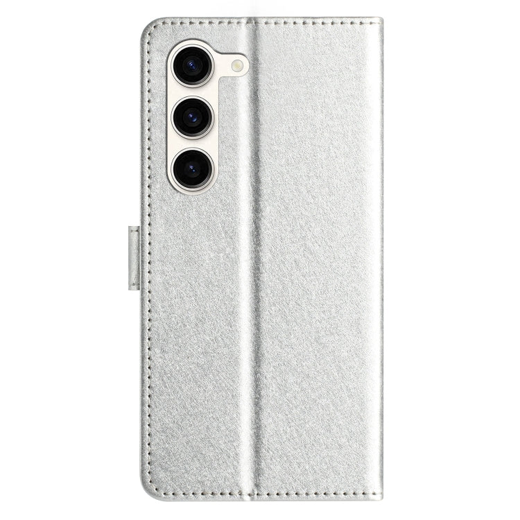 For Samsung Galaxy S25+ 5G Silk Texture Horizontal Flip Leather Phone Case(Silver) - Galaxy S25+ 5G Cases by buy2fix | Online Shopping UK | buy2fix