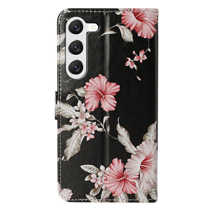 For Samsung Galaxy S25 5G Colored Drawing Marble Pattern Leather Phone Case(Azalea) - Galaxy S25 5G Cases by buy2fix | Online Shopping UK | buy2fix