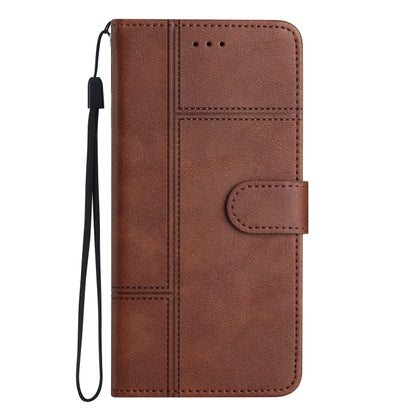 For Samsung Galaxy S25 5G Cowhide Texture Stitching Leather Phone Case(Coffee) - Galaxy S25 5G Cases by buy2fix | Online Shopping UK | buy2fix