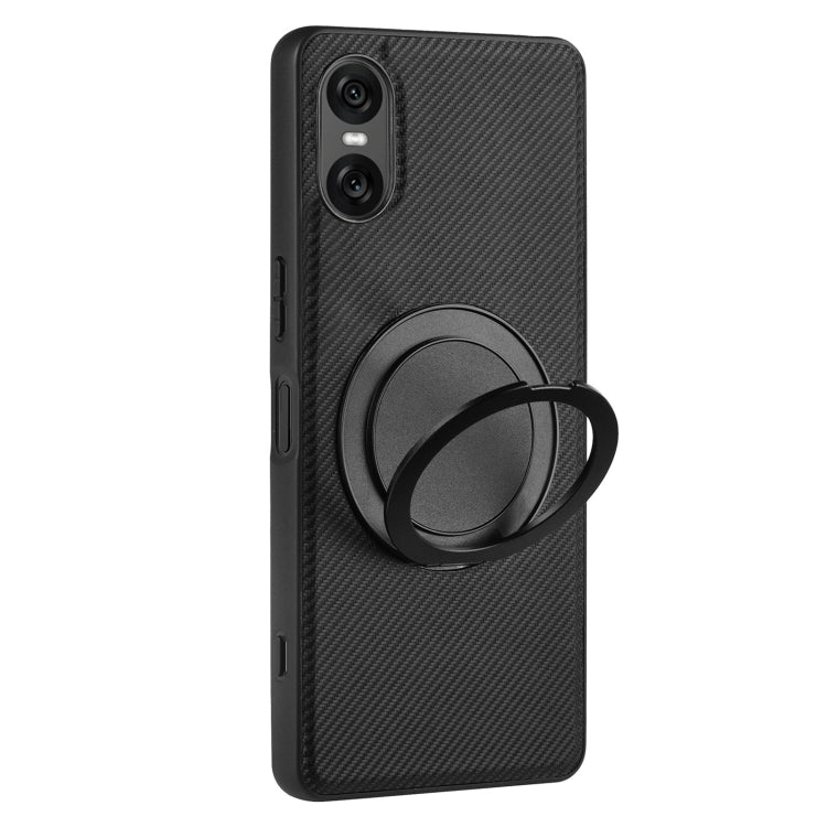 For Sony Xperia 10 VI ViLi TCY Series Kevlar Leather Texture Rotating Holder Phone Case(Black) - Sony Cases by ViLi | Online Shopping UK | buy2fix