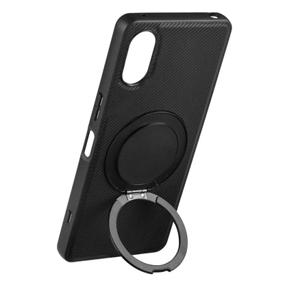 For Sony Xperia 10 VI ViLi TCY Series Kevlar Leather Texture Rotating Holder Phone Case(Black) - Sony Cases by ViLi | Online Shopping UK | buy2fix