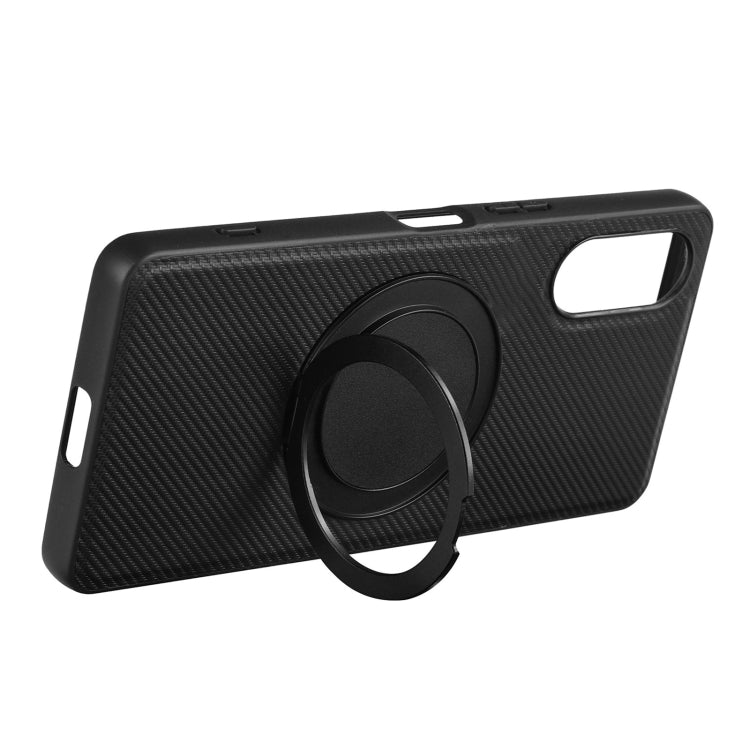 For Sony Xperia 10 VI ViLi TCY Series Kevlar Leather Texture Rotating Holder Phone Case(Black) - Sony Cases by ViLi | Online Shopping UK | buy2fix