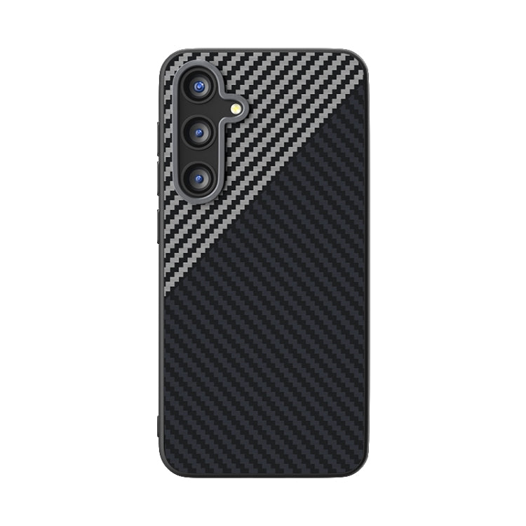 For Samsung Galaxy S25+ 5G / S24+ 5G ABEEL C Carbon Fiber Series 6D Micro Relief MagSafe Phone Case(Black Grey) - Galaxy S25+ 5G Cases by buy2fix | Online Shopping UK | buy2fix