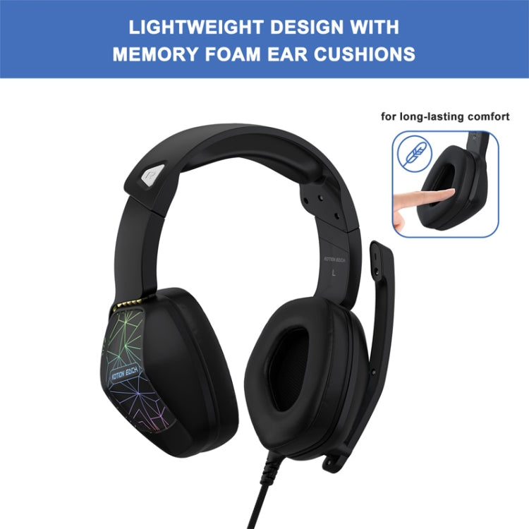 KOTION EACH G6000 On-Ear Gaming Headset with Mic, Length: About 2.1m(Black) - Multimedia Headset by KOTION EACH | Online Shopping UK | buy2fix