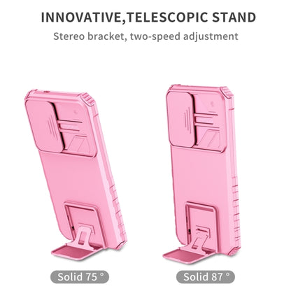 For Samsung Galaxy S25+ 5G Stereoscopic Holder Sliding Camshield Phone Case(Pink) - Galaxy S25+ 5G Cases by buy2fix | Online Shopping UK | buy2fix