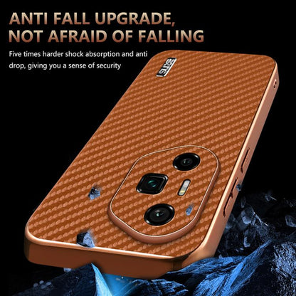 For Honor 300 Ultra AZNS Electroplated Edge Carbon Fiber Texture Phone Case(Black) - Honor Cases by AZNS | Online Shopping UK | buy2fix