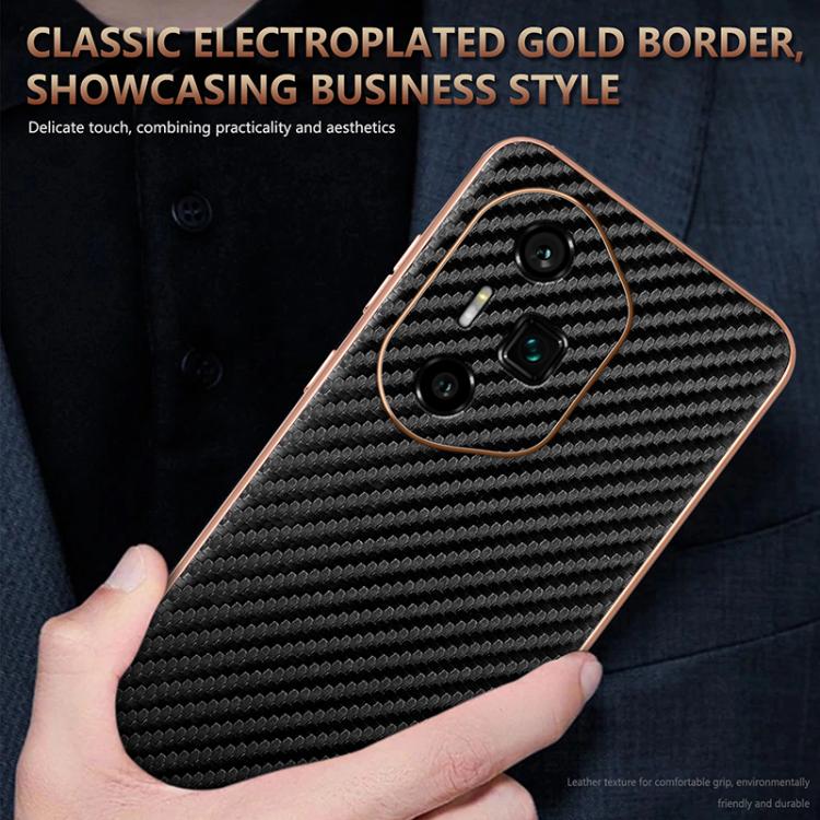 For Honor 300 Ultra AZNS Electroplated Edge Carbon Fiber Texture Phone Case(Black) - Honor Cases by AZNS | Online Shopping UK | buy2fix