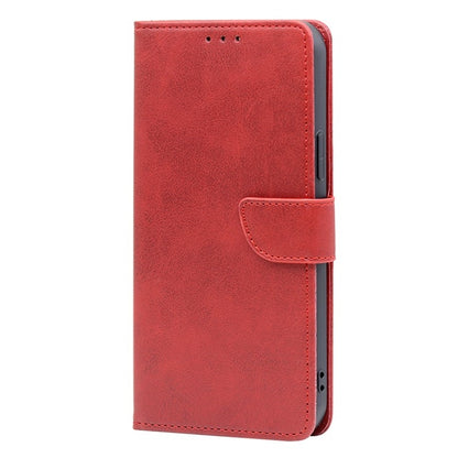 For Samsung Galaxy S25 5G Calf Texture Buckle Flip Leather Phone Case(Red) - Galaxy S25 5G Cases by buy2fix | Online Shopping UK | buy2fix