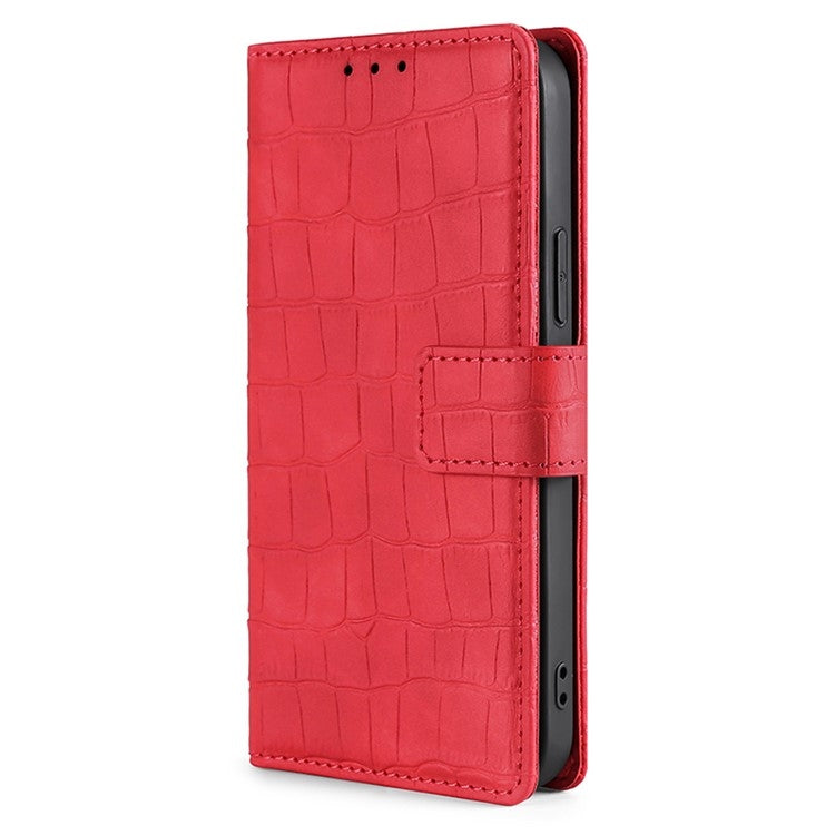 For Samsung Galaxy S25+ 5G Skin Feel Crocodile Magnetic Clasp Leather Phone Case(Red) - Galaxy S25+ 5G Tempered Glass by buy2fix | Online Shopping UK | buy2fix