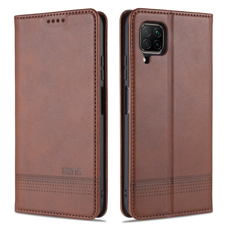 For Huawei P40 Lite / nova 6 SE AZNS Magnetic Calf Texture Horizontal Flip Leather Case with Card Slots & Holder & Wallet(Dark Brown) - Huawei Cases by AZNS | Online Shopping UK | buy2fix