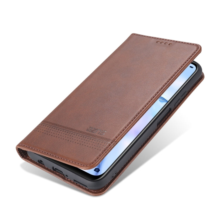 For Huawei P40 Lite / nova 6 SE AZNS Magnetic Calf Texture Horizontal Flip Leather Case with Card Slots & Holder & Wallet(Dark Brown) - Huawei Cases by AZNS | Online Shopping UK | buy2fix