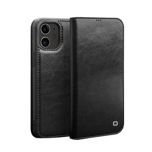 For iPhone 12 mini QIALINO Horizontal Flip Leather Case with Holder & Card Slots & Wallet (Black) - iPhone 12 mini Cases by QIALINO | Online Shopping UK | buy2fix
