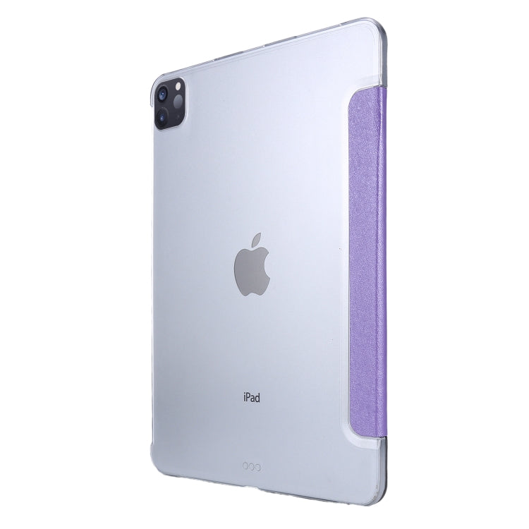 Silk Texture Flip Magnetic PU Leather Smart Case with Three-folding Holder For iPad Air 11 2024 / Air 2022 / 2020 10.9(Purple) - iPad Air (2022) / (2020) 10.9 Cases by buy2fix | Online Shopping UK | buy2fix