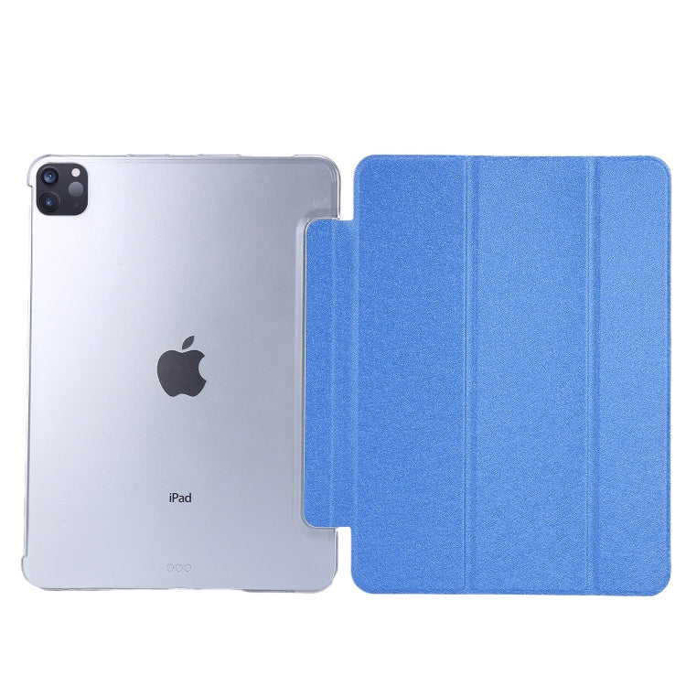 Silk Texture Flip Magnetic PU Leather Smart Case with Three-folding Holder For iPad Air 11 2024 / Air 2022 / 2020 10.9(Silver) - iPad Air (2022) / (2020) 10.9 Cases by buy2fix | Online Shopping UK | buy2fix