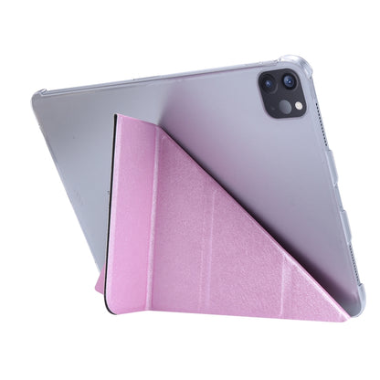 Silk Texture Horizontal Deformation Flip Leather Case with Three-folding Holder For iPad Air 11 2024 / Air 2022 / 2020 10.9(Pink) - iPad Air (2022) / (2020) 10.9 Cases by buy2fix | Online Shopping UK | buy2fix