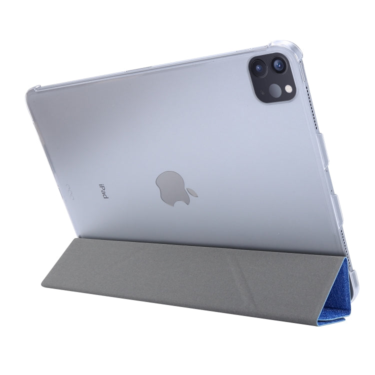 Silk Texture Horizontal Deformation Flip Leather Case with Three-folding Holder For iPad Air 11 2024 / Air 2022 / 2020 10.9(Light Blue) - iPad Air (2022) / (2020) 10.9 Cases by buy2fix | Online Shopping UK | buy2fix