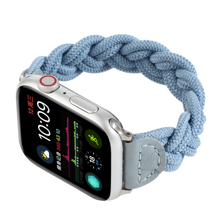 Elastic Woven Watch Band For Apple Watch Ultra 49mm&Watch Ultra 2 49mm / Series 9&8&7 45mm / SE 3&SE 2&6&SE&5&4 44mm / 3&2&1 42mm, Length:120mm(Sky Blue) - Watch Bands by buy2fix | Online Shopping UK | buy2fix