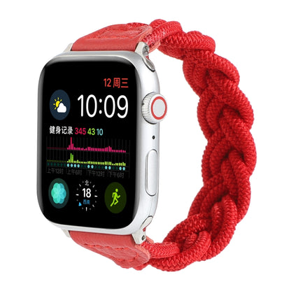 Elastic Woven Watch Band For Apple Watch Ultra 49mm&Watch Ultra 2 49mm / Series 9&8&7 45mm / SE 3&SE 2&6&SE&5&4 44mm / 3&2&1 42mm, Length:120mm(Red) - Watch Bands by buy2fix | Online Shopping UK | buy2fix