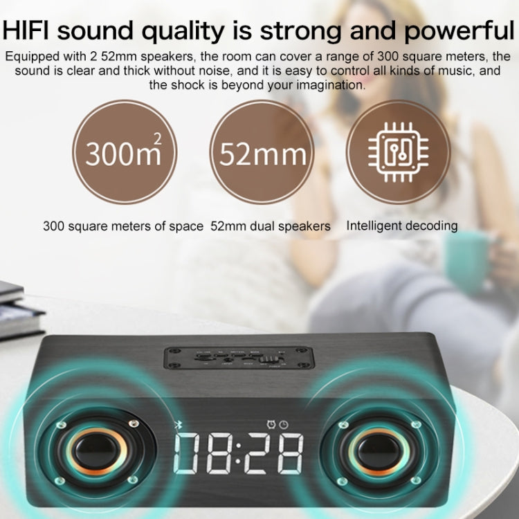 M5 Subwoofer Wooden Bluetooth 4.2 Speaker, Support TF Card & 3.5mm AUX & FM(Graffiti Color) - Desktop Speaker by buy2fix | Online Shopping UK | buy2fix