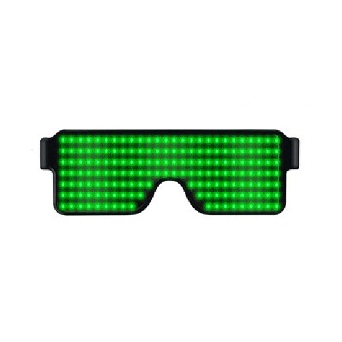 Night Club Bar Disco LED Light Emitting Glasses Festival Party USB Charging Shutter Dynamic Flash Glasses (Green) - Glow Party Supplies by buy2fix | Online Shopping UK | buy2fix