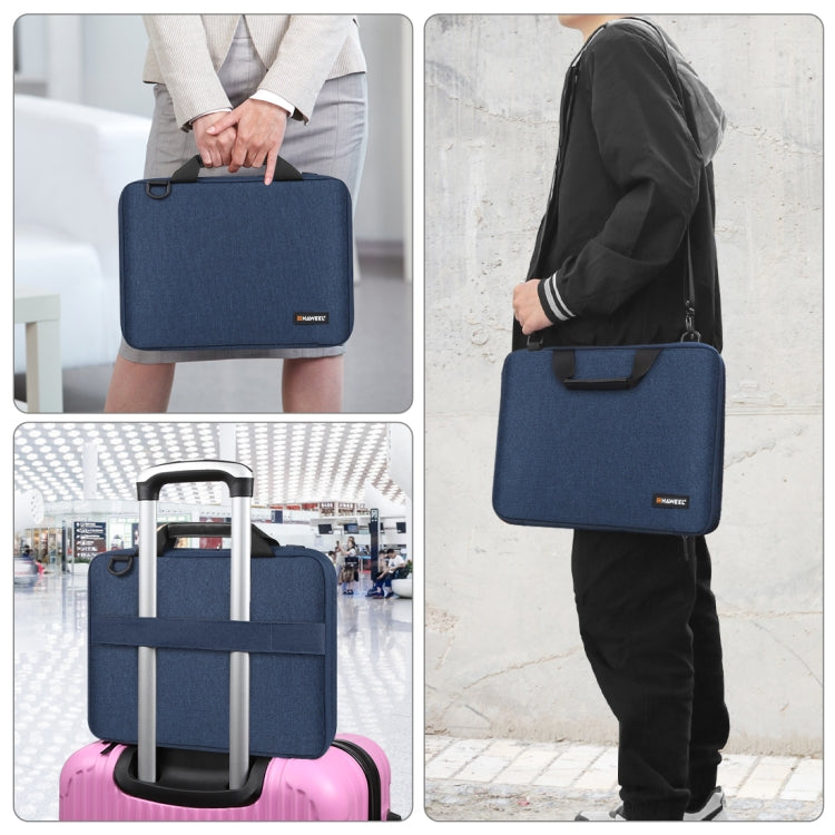 HAWEEL 14.0 inch -16.0 inch Briefcase Crossbody Laptop Bag For Macbook, Lenovo Thinkpad, ASUS, HP(Navy Blue) - 15 inch by HAWEEL | Online Shopping UK | buy2fix