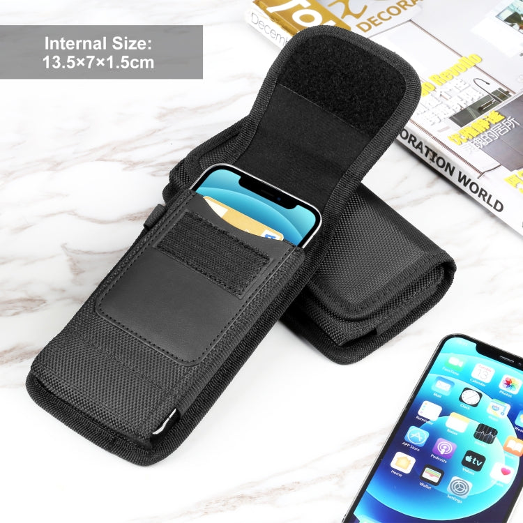 HAWEEL 4.7 inch Nylon Cloth Phone Belt Clip Carrying Pouch with Card Slot(Black) -  by HAWEEL | Online Shopping UK | buy2fix