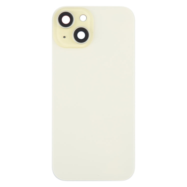 For iPhone 15 Plus Battery Back Cover with Camera Lens Cover + MagSafe Magnet(Yellow) - Back Cover by buy2fix | Online Shopping UK | buy2fix