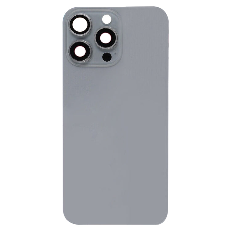 For iPhone 15 Pro Glass Battery Back Cover with Flash Bracket + Wireless Charging Module(Titanium gray) - Back Cover by buy2fix | Online Shopping UK | buy2fix