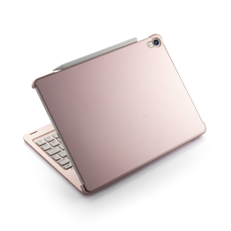 F105A Colorful Backlight Aluminum Backplane Wireless Bluetooth Keyboard Tablet Case for iPad Pro 11 inch （2018） (Rose Gold) - For iPad Pro by buy2fix | Online Shopping UK | buy2fix