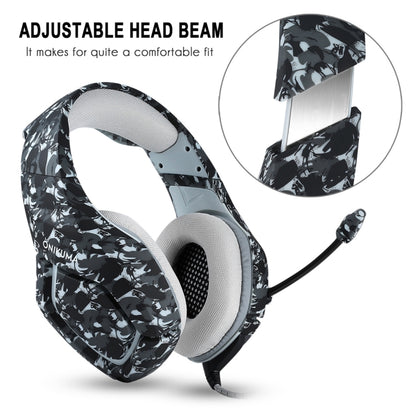 ONIKUMA K1-B Deep Bass Noise Canceling Camouflage Gaming Headphone with Microphone(Grey) - Multimedia Headset by ONIKUMA | Online Shopping UK | buy2fix