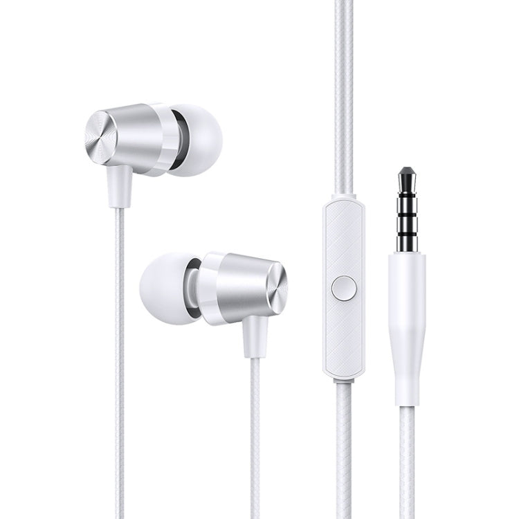 30 PCS USAMS EP-42 3.5mm Plating Metal In-ear Wired Earphone, Length: 1.2m, Test Tube Packaging(White) - In Ear Wired Earphone by USAMS | Online Shopping UK | buy2fix